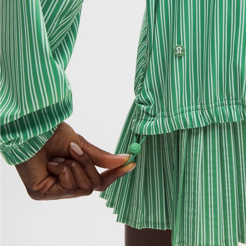 Lululemon Women’s UV Protective Oversized Tennis Jacket in Twice Stripe Green - Picture 6 of 13